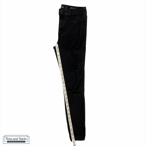 Hollister Ripped Cuffed Skinny Black Jeans - Picture 6 of 7